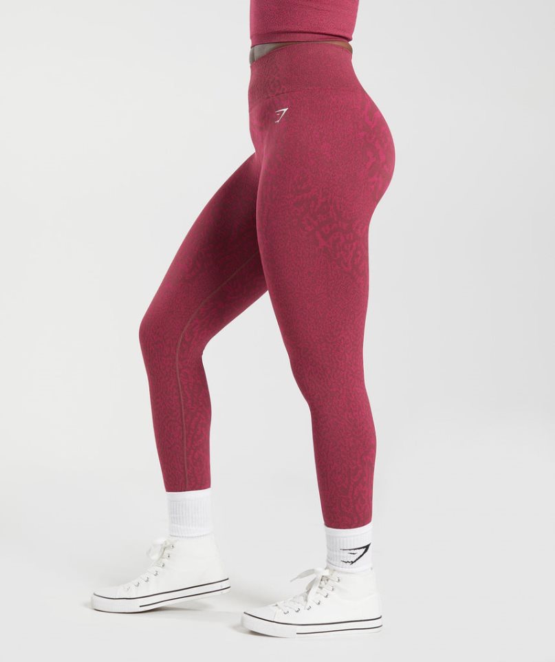 Women's Gymshark Adapt Animal Seamless Leggings Red | CA 815DN6